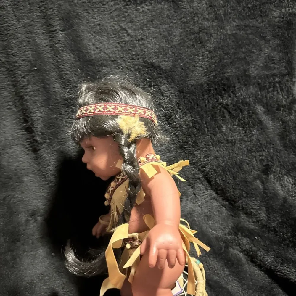 Goldenvale Collection Porcelain Indian Native American Baby Doll 2000 Leonora